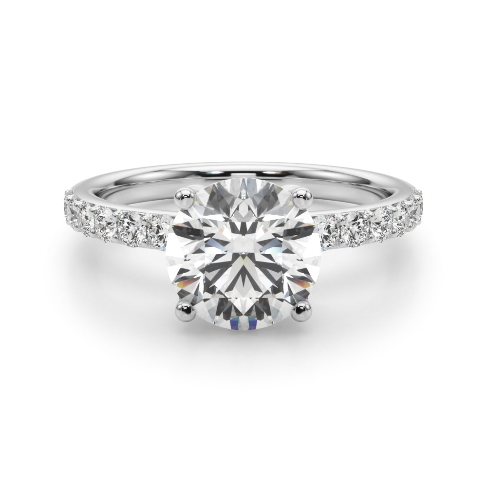 Round Hidden Halo Lab Grown Diamond Engagement Ring - VS1 D/E/F | 14K & 18K Gold | 14K Yellow Gold | Round Lab Diamond | Picasso Gold & Diamond Chicago