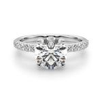 Round Hidden Halo Lab Grown Diamond Engagement Ring - VS1 D/E/F | 14K & 18K Gold | 14K Yellow Gold | Round Lab Diamond | Picasso Gold & Diamond Chicago
