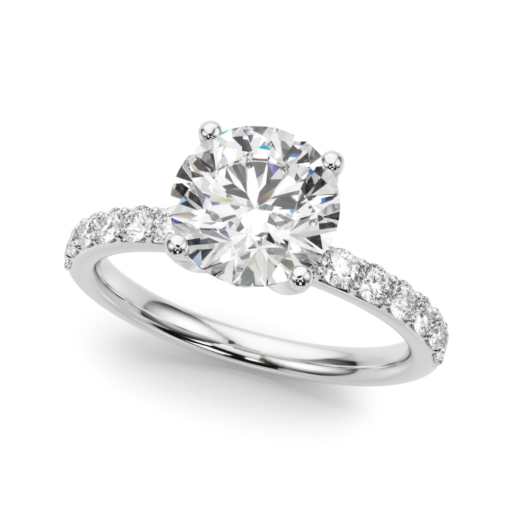 Round Hidden Halo Lab Grown Diamond Engagement Ring - VS1 D/E/F | 14K & 18K Gold | 14K White Gold | Round Lab Diamond | Picasso Gold & Diamond Chicago