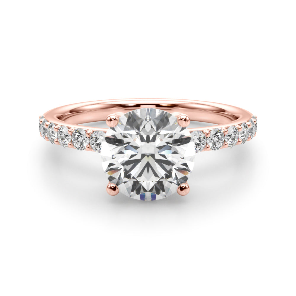 Round Hidden Halo Lab Grown Diamond Engagement Ring - VS1 D/E/F | 14K & 18K Gold | 14K Yellow Gold | Round Lab Diamond | Picasso Gold & Diamond Chicago