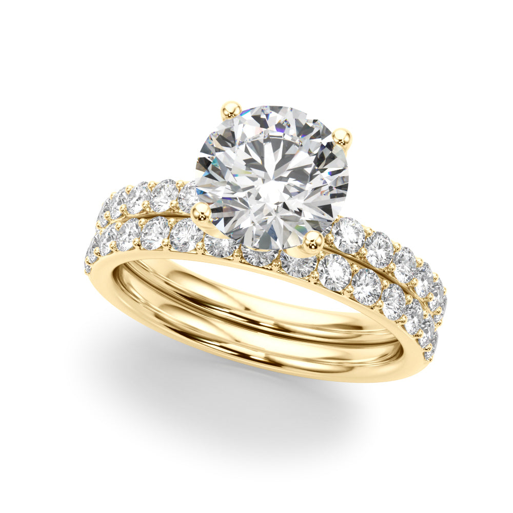 Round Hidden Halo Lab Grown Diamond Engagement Ring - VS1 D/E/F | 14K & 18K Gold | 14K Yellow Gold | Round Lab Diamond | Picasso Gold & Diamond Chicago