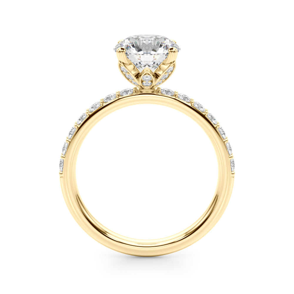 Round Hidden Halo Lab Grown Diamond Engagement Ring - VS1 D/E/F | 14K & 18K Gold | 14K Rose Gold | Round Lab Diamond | Picasso Gold & Diamond Chicago