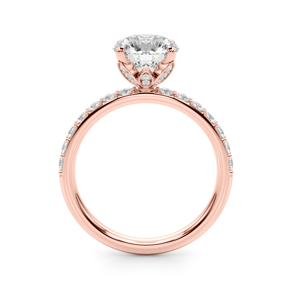 Round Hidden Halo Lab Grown Diamond Engagement Ring - VS1 D/E/F | 14K & 18K Gold | 14K Rose Gold | Round Lab Diamond | Picasso Gold & Diamond Chicago