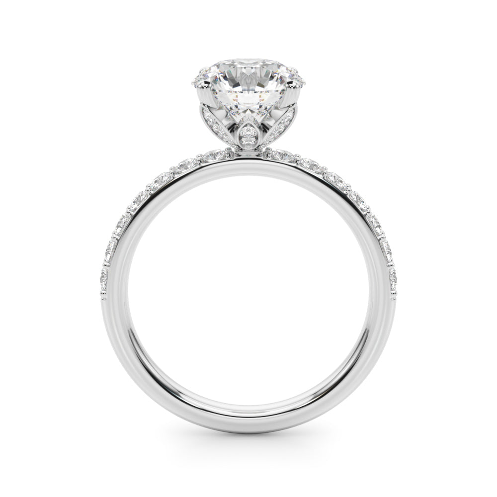 Round Hidden Halo Lab Grown Diamond Engagement Ring - VS1 D/E/F | 14K & 18K Gold | 14K Rose Gold | Round Lab Diamond | Picasso Gold & Diamond Chicago