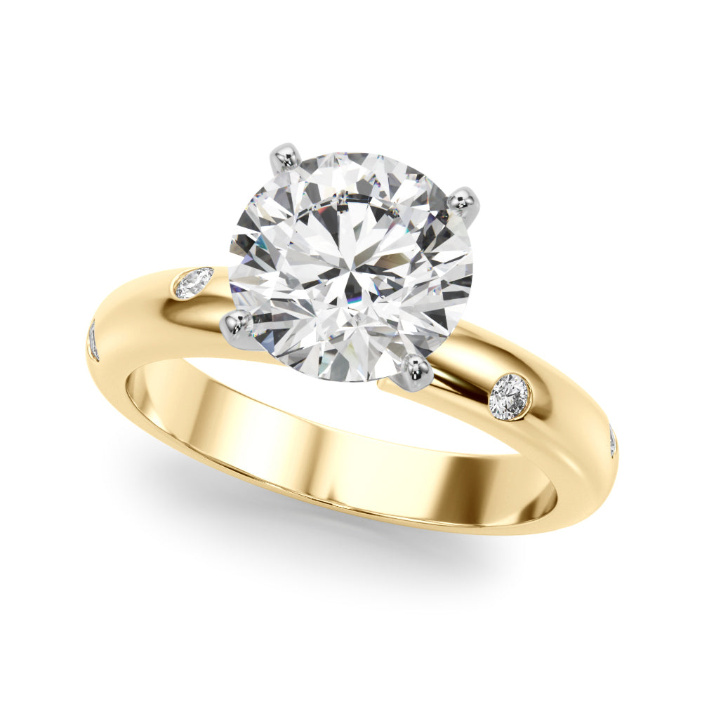 Round Classic Lab Grown Diamond Engagement Ring - VS1 D/E/F | 14K & 18K Gold | 14K White Gold | Round Lab Diamond | Picasso Gold & Diamond Chicago