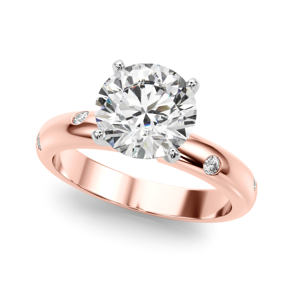 Round Classic Lab Grown Diamond Engagement Ring - VS1 D/E/F | 14K & 18K Gold | 14K Yellow Gold | Round Lab Diamond | Picasso Gold & Diamond Chicago