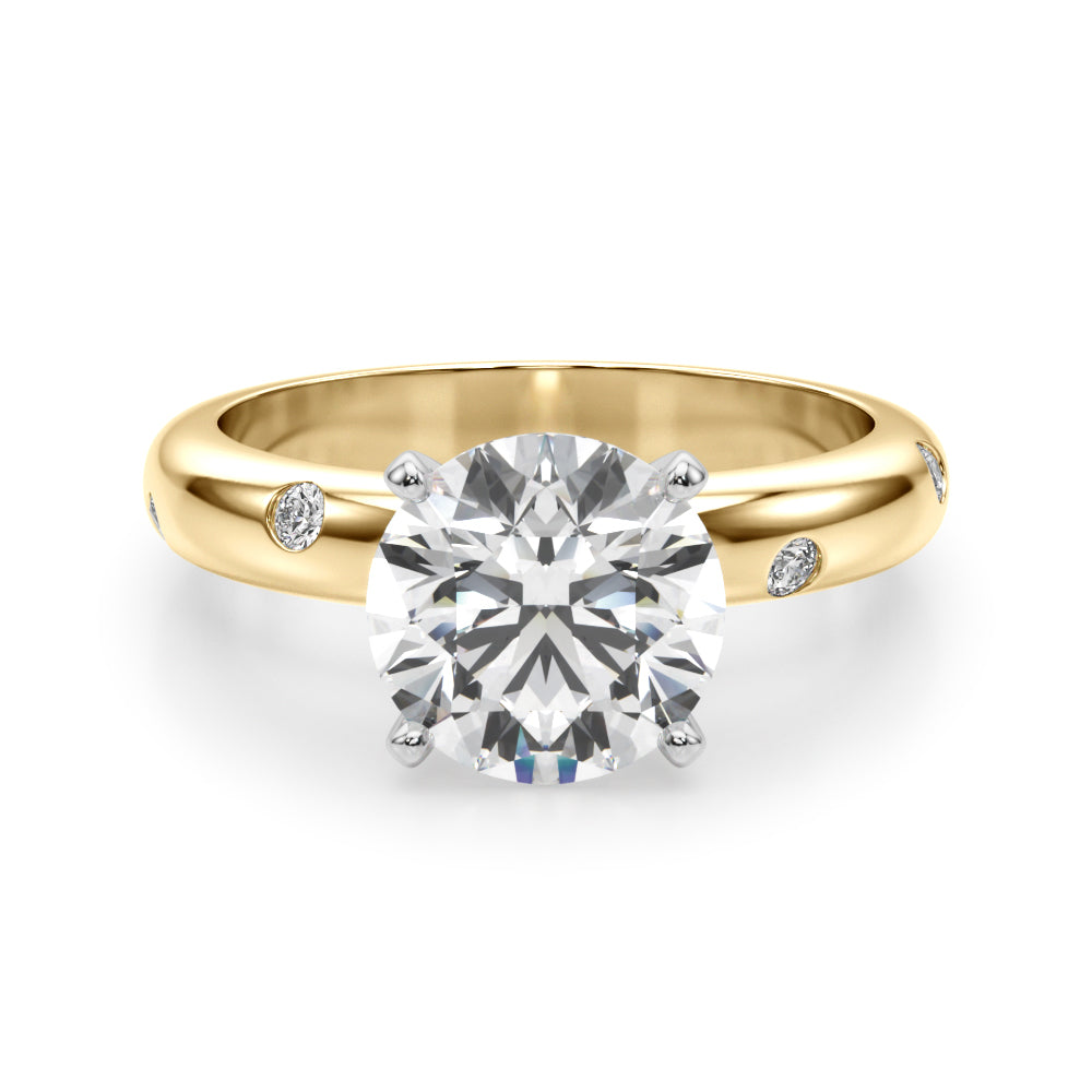 Round Classic Lab Grown Diamond Engagement Ring - VS1 D/E/F | 14K & 18K Gold | 14K Yellow Gold | Round Lab Diamond | Picasso Gold & Diamond Chicago