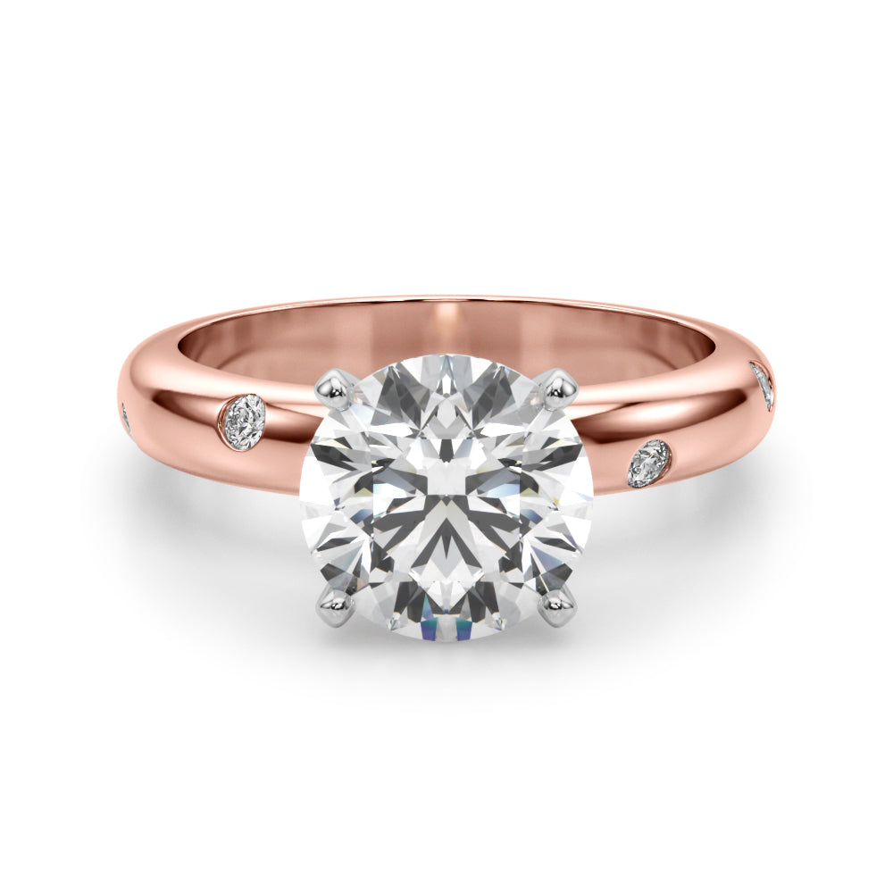 Round Classic Lab Grown Diamond Engagement Ring - VS1 D/E/F | 14K & 18K Gold | 14K Rose Gold | Round Lab Diamond | Picasso Gold & Diamond Chicago