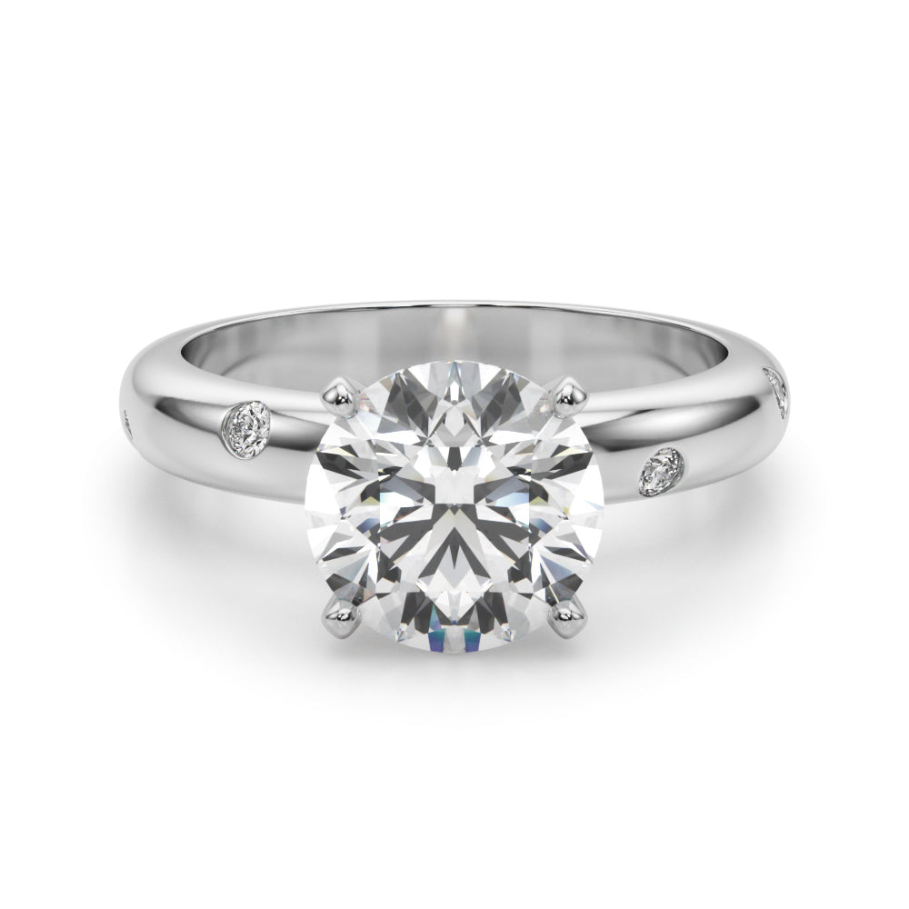 Round Classic Lab Grown Diamond Engagement Ring - VS1 D/E/F | 14K & 18K Gold | 14K Rose Gold | Round Lab Diamond | Picasso Gold & Diamond Chicago