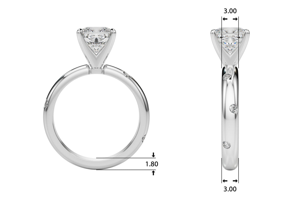 Round Classic Lab Grown Diamond Engagement Ring - VS1 D/E/F | 14K & 18K Gold | Lab Grown Diamond Engagement Ring | Picasso Gold & Diamond | Chicago