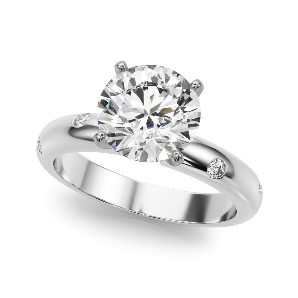 Round Classic Lab Grown Diamond Engagement Ring - VS1 D/E/F | 14K & 18K Gold | 14K White Gold | Round Lab Diamond | Picasso Gold & Diamond Chicago