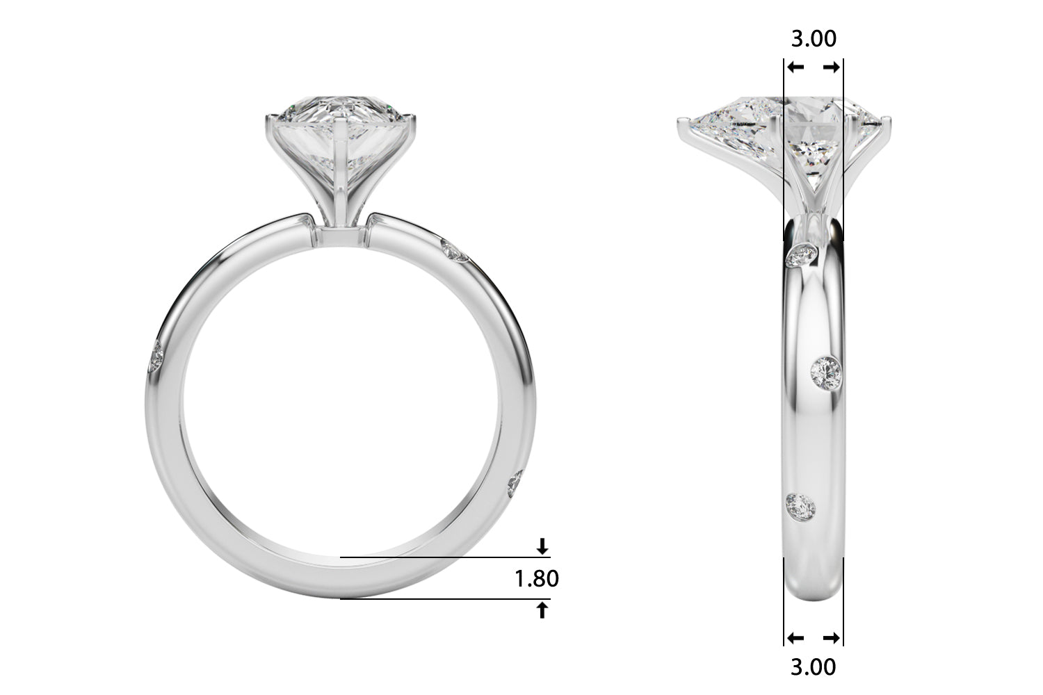 Round Classic Lab Grown Diamond Engagement Ring - VS1 D/E/F | 14K & 18K Gold | Lab Grown Diamond Engagement Ring | Picasso Gold & Diamond | Chicago