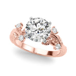 Round Nature Inspired Lab Grown Diamond Engagement Ring - VS1 D/E/F | 14K & 18K Gold | 14K Yellow Gold | Round Lab Diamond | Picasso Gold & Diamond Chicago
