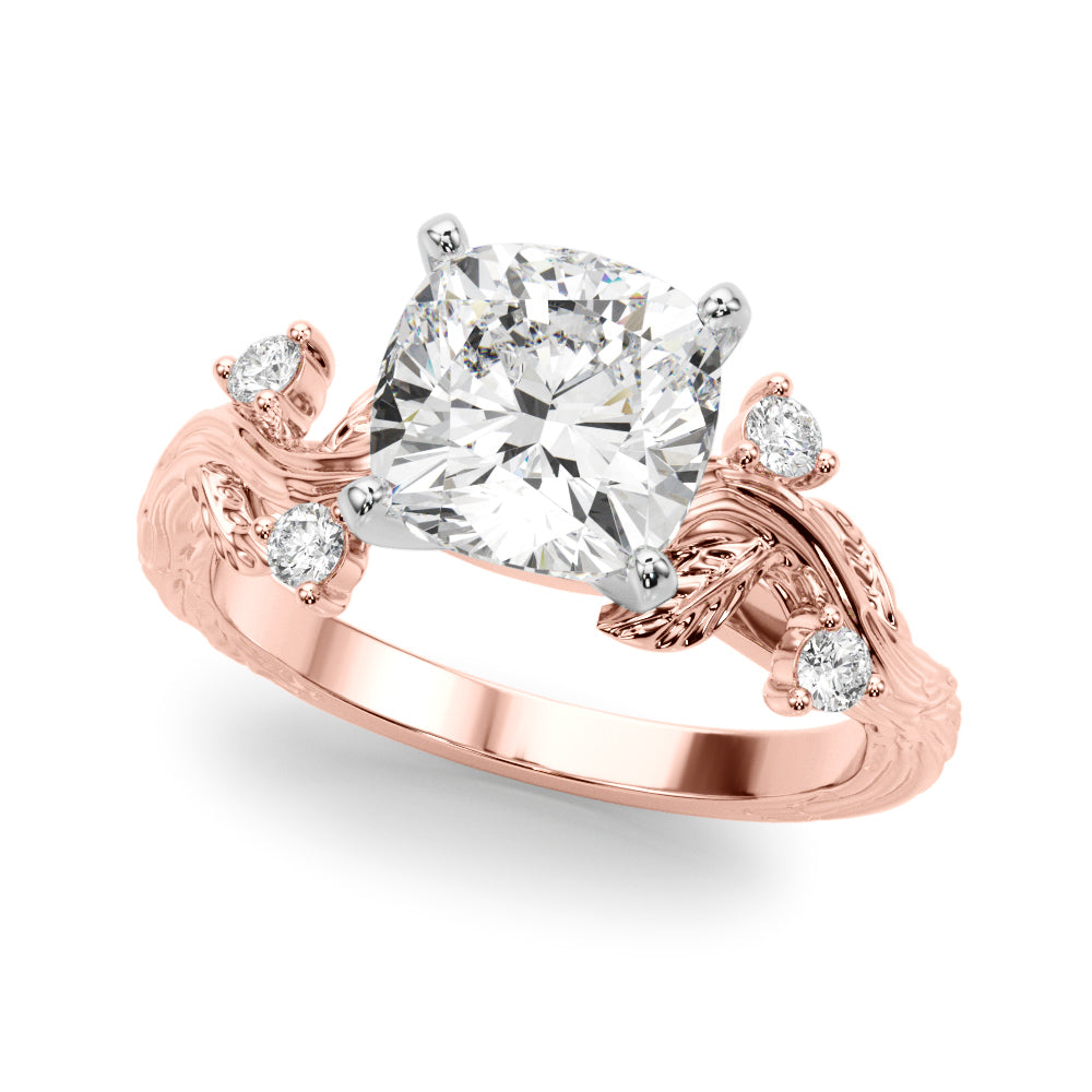 Round Nature Inspired Lab Grown Diamond Engagement Ring - VS1 D/E/F | 14K & 18K Gold | 18K White Gold | Round Lab Diamond | Picasso Gold & Diamond Chicago