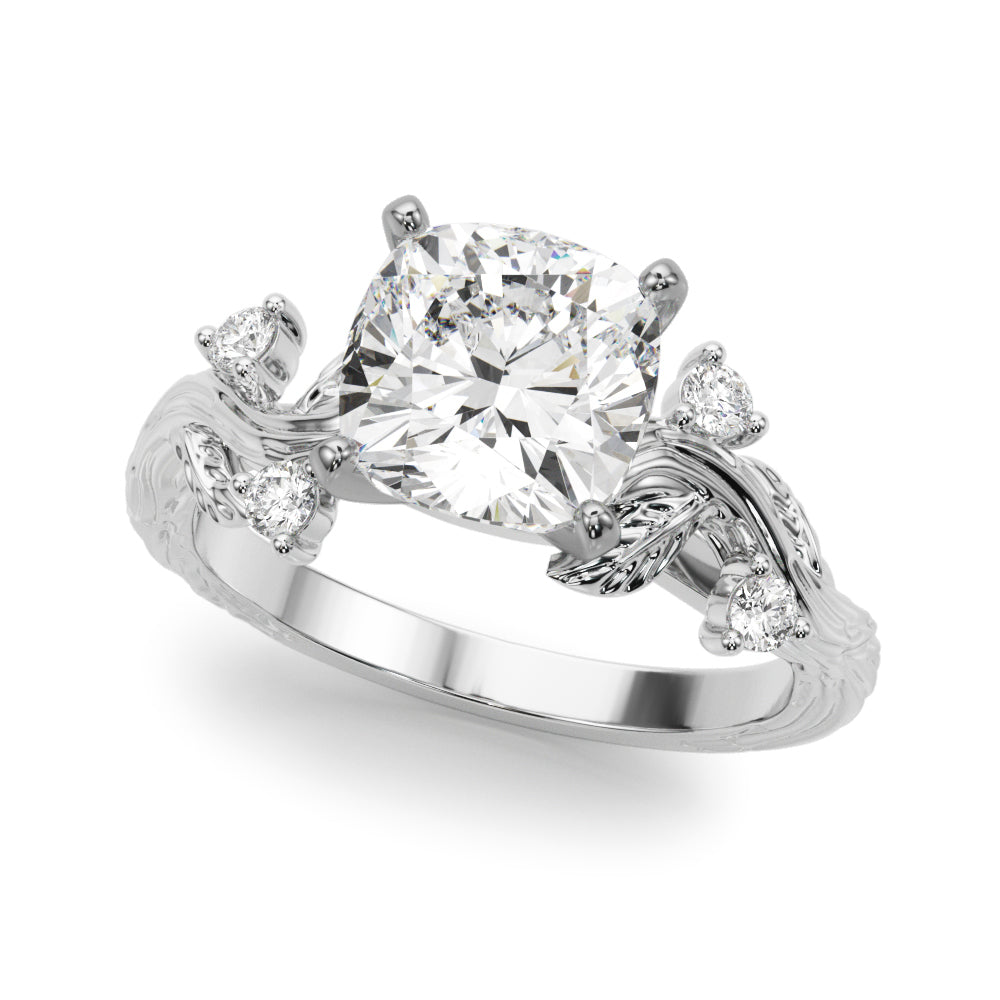 Round Nature Inspired Lab Grown Diamond Engagement Ring - VS1 D/E/F | 14K & 18K Gold | 18K Rose Gold | Round Lab Diamond | Picasso Gold & Diamond Chicago
