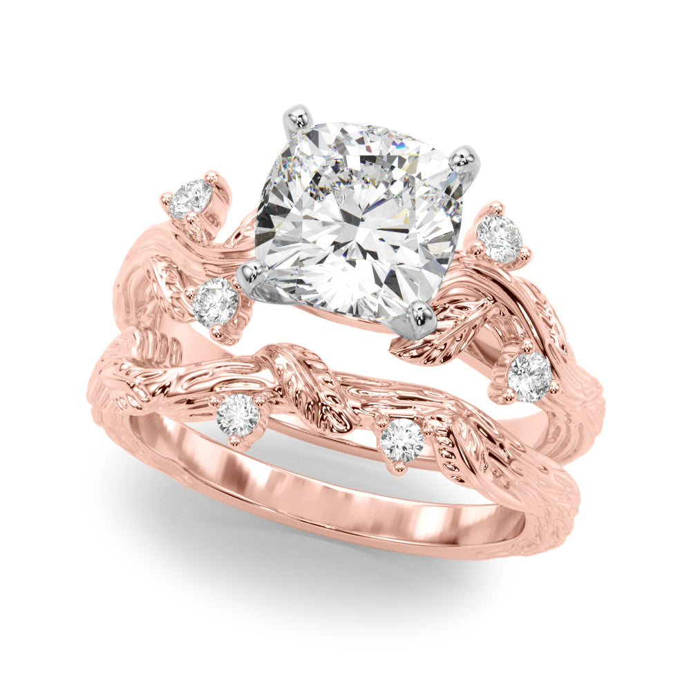Round Nature Inspired Lab Grown Diamond Engagement Ring - VS1 D/E/F | 14K & 18K Gold | Platinum | Round Lab Diamond | Picasso Gold & Diamond Chicago
