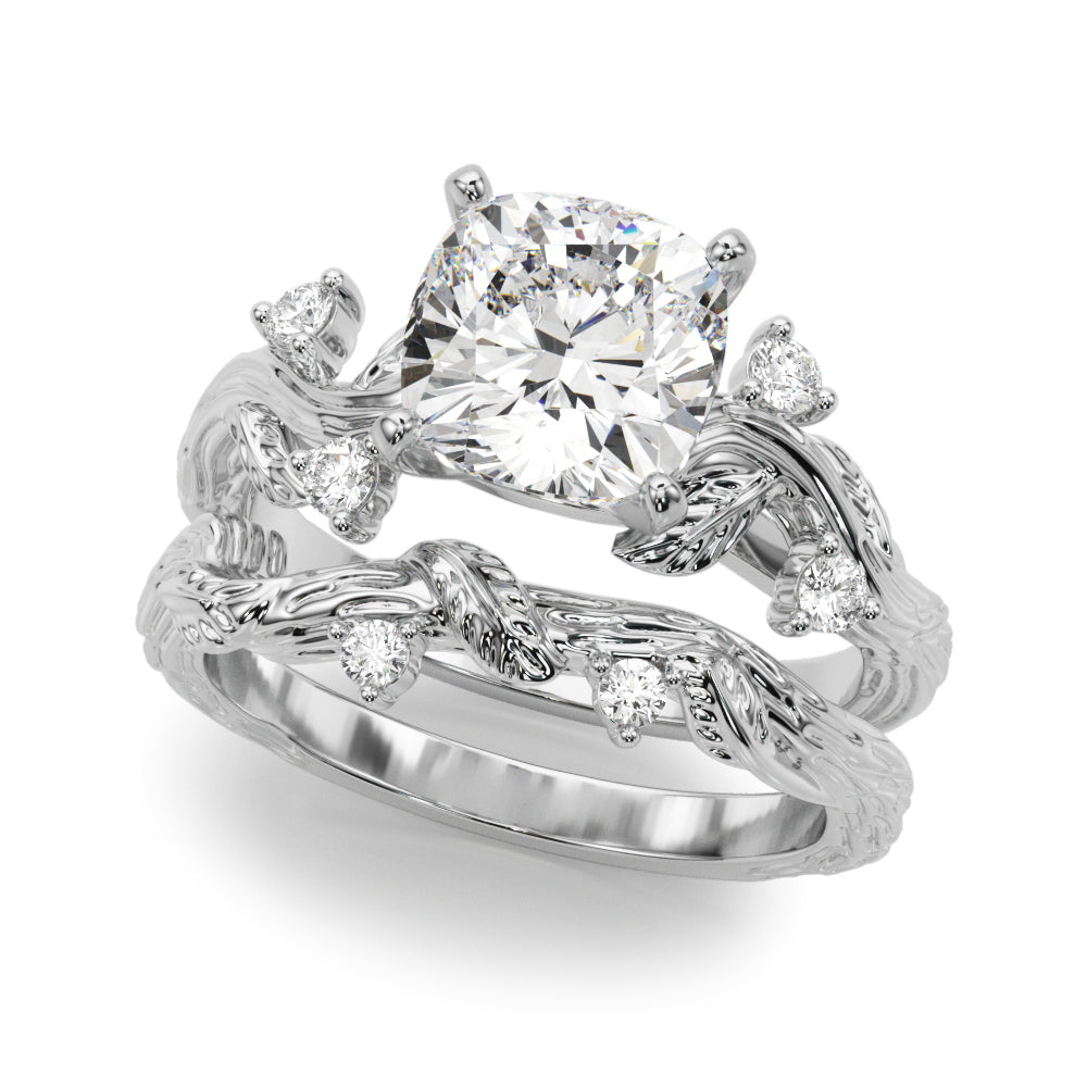 Round Nature Inspired Lab Grown Diamond Engagement Ring - VS1 D/E/F | 14K & 18K Gold | Platinum | Round Lab Diamond | Picasso Gold & Diamond Chicago
