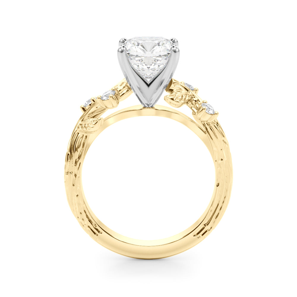 Round Nature Inspired Lab Grown Diamond Engagement Ring - VS1 D/E/F | 14K & 18K Gold | Lab Grown Diamond Engagement Ring | Picasso Gold & Diamond | Chicago