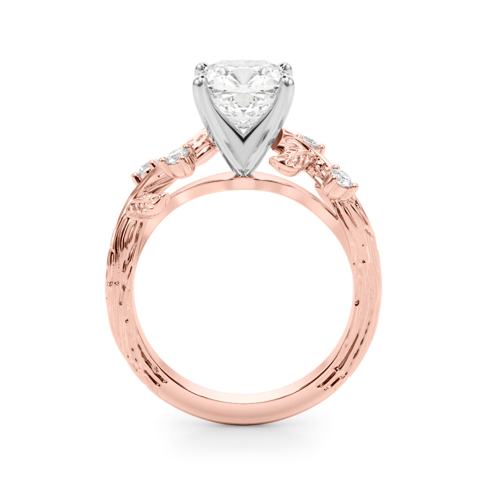 Round Nature Inspired Lab Grown Diamond Engagement Ring - VS1 D/E/F | 14K & 18K Gold | Lab Grown Diamond Engagement Ring | Picasso Gold & Diamond | Chicago