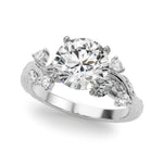 Round Nature Inspired Lab Grown Diamond Engagement Ring - VS1 D/E/F | 14K & 18K Gold | 14K White Gold | Round Lab Diamond | Picasso Gold & Diamond Chicago