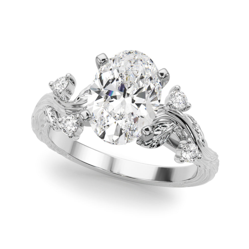 Round Nature Inspired Lab Grown Diamond Engagement Ring - VS1 D/E/F | 14K & 18K Gold | Lab Grown Diamond Engagement Ring | Picasso Gold & Diamond | Chicago