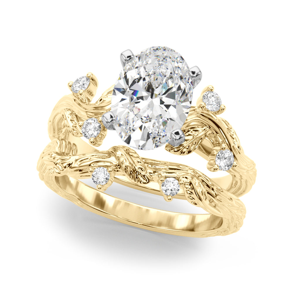 Round Nature Inspired Lab Grown Diamond Engagement Ring - VS1 D/E/F | 14K & 18K Gold | Lab Grown Diamond Engagement Ring | Picasso Gold & Diamond | Chicago