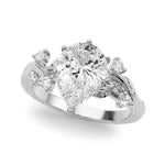 Round Nature Inspired Lab Grown Diamond Engagement Ring - VS1 D/E/F | 14K & 18K Gold | 14K White Gold | Round Lab Diamond | Picasso Gold & Diamond Chicago