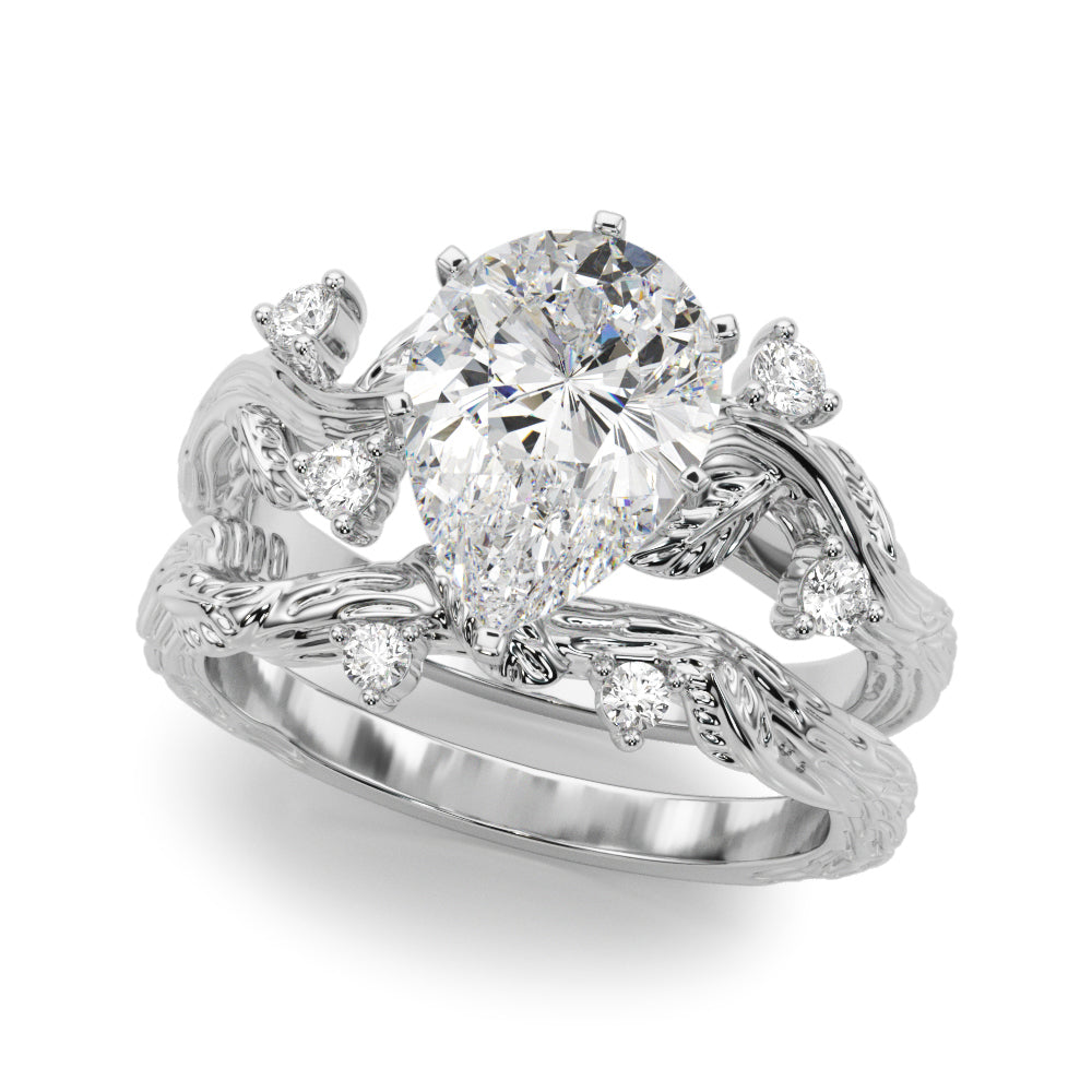 Round Nature Inspired Lab Grown Diamond Engagement Ring - VS1 D/E/F | 14K & 18K Gold | 14K Rose Gold | Round Lab Diamond | Picasso Gold & Diamond Chicago