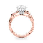 Round Nature Inspired Lab Grown Diamond Engagement Ring - VS1 D/E/F | 14K & 18K Gold | 18K Yellow Gold | Round Lab Diamond | Picasso Gold & Diamond Chicago