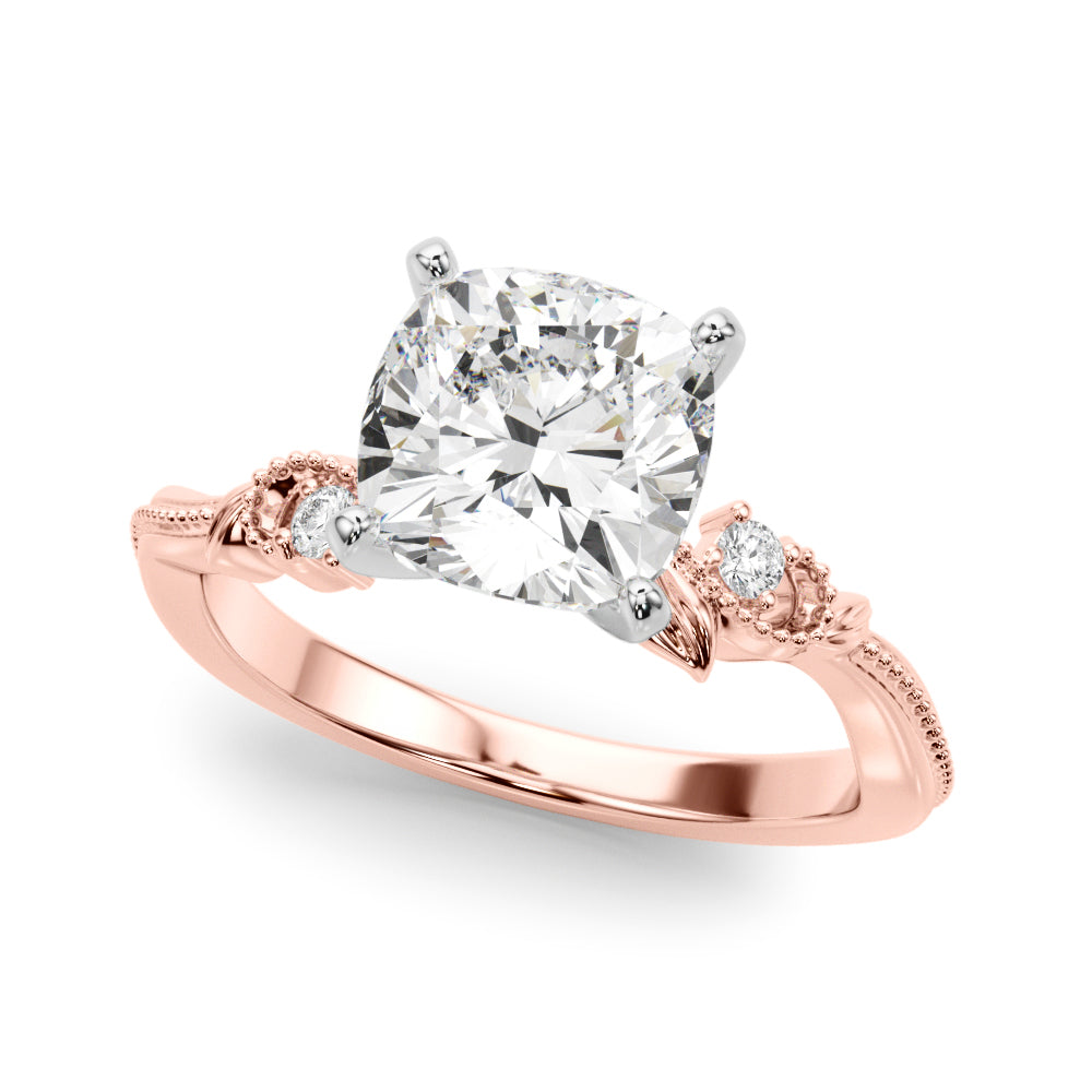 Round Nature Inspired Lab Grown Diamond Engagement Ring - VS1 D/E/F | 14K & 18K Gold | 18K White Gold | Round Lab Diamond | Picasso Gold & Diamond Chicago