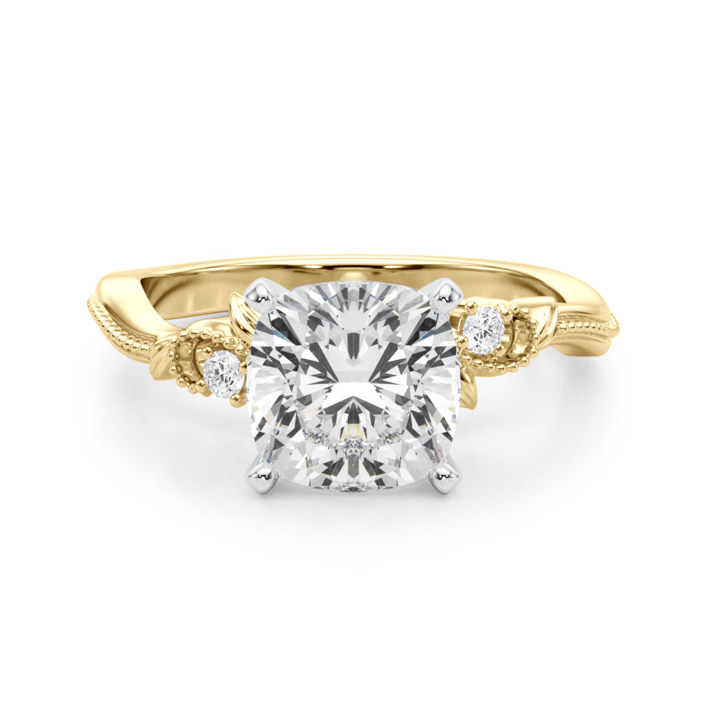 Round Nature Inspired Lab Grown Diamond Engagement Ring - VS1 D/E/F | 14K & 18K Gold | 18K White Gold | Round Lab Diamond | Picasso Gold & Diamond Chicago