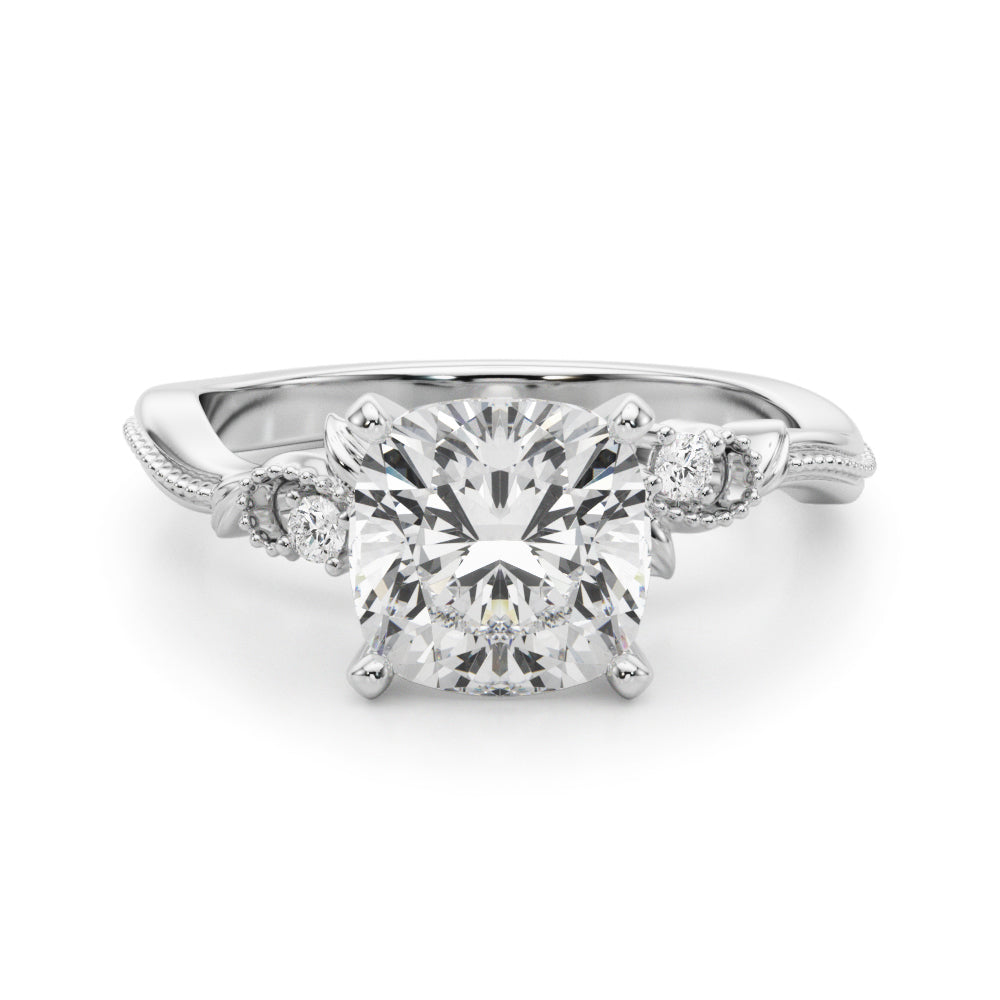 Round Nature Inspired Lab Grown Diamond Engagement Ring - VS1 D/E/F | 14K & 18K Gold | 18K Yellow Gold | Round Lab Diamond | Picasso Gold & Diamond Chicago