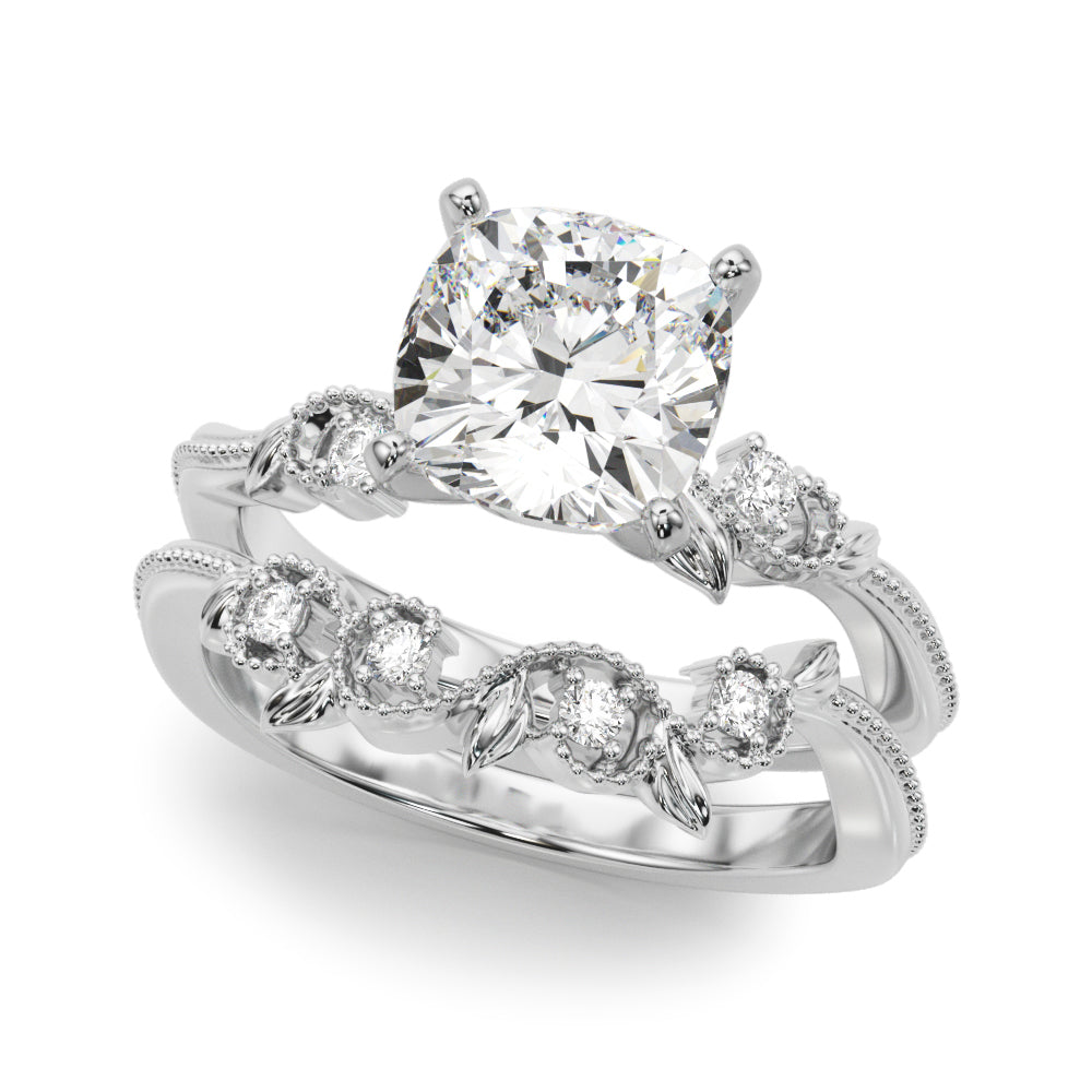 Round Nature Inspired Lab Grown Diamond Engagement Ring - VS1 D/E/F | 14K & 18K Gold | Platinum | Round Lab Diamond | Picasso Gold & Diamond Chicago