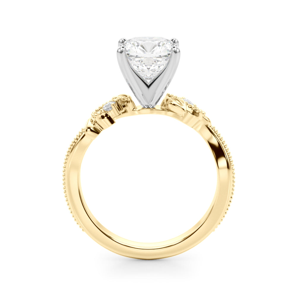 Round Nature Inspired Lab Grown Diamond Engagement Ring - VS1 D/E/F | 14K & 18K Gold | Lab Grown Diamond Engagement Ring | Picasso Gold & Diamond | Chicago