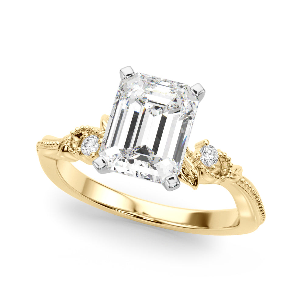 Round Nature Inspired Lab Grown Diamond Engagement Ring - VS1 D/E/F | 14K & 18K Gold | Lab Grown Diamond Engagement Ring | Picasso Gold & Diamond | Chicago