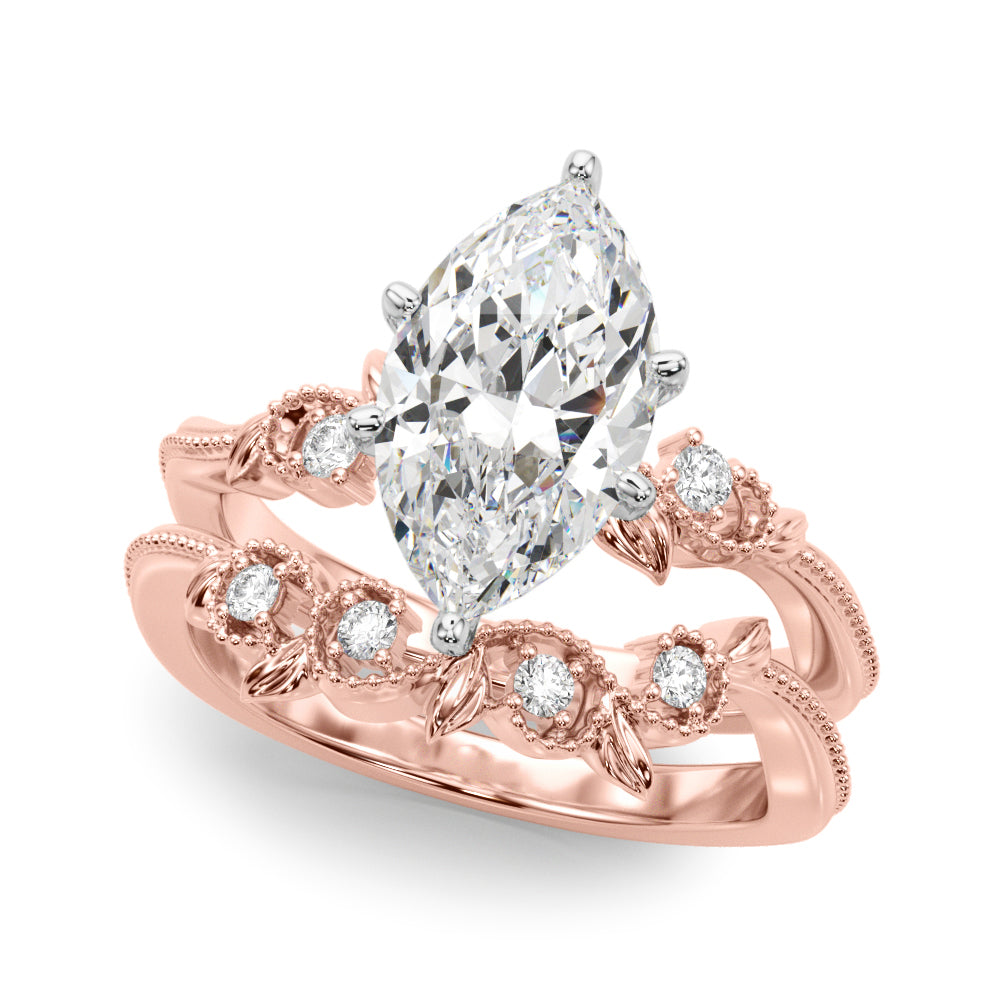 Round Nature Inspired Lab Grown Diamond Engagement Ring - VS1 D/E/F | 14K & 18K Gold | 14K Yellow Gold | Round Lab Diamond | Picasso Gold & Diamond Chicago
