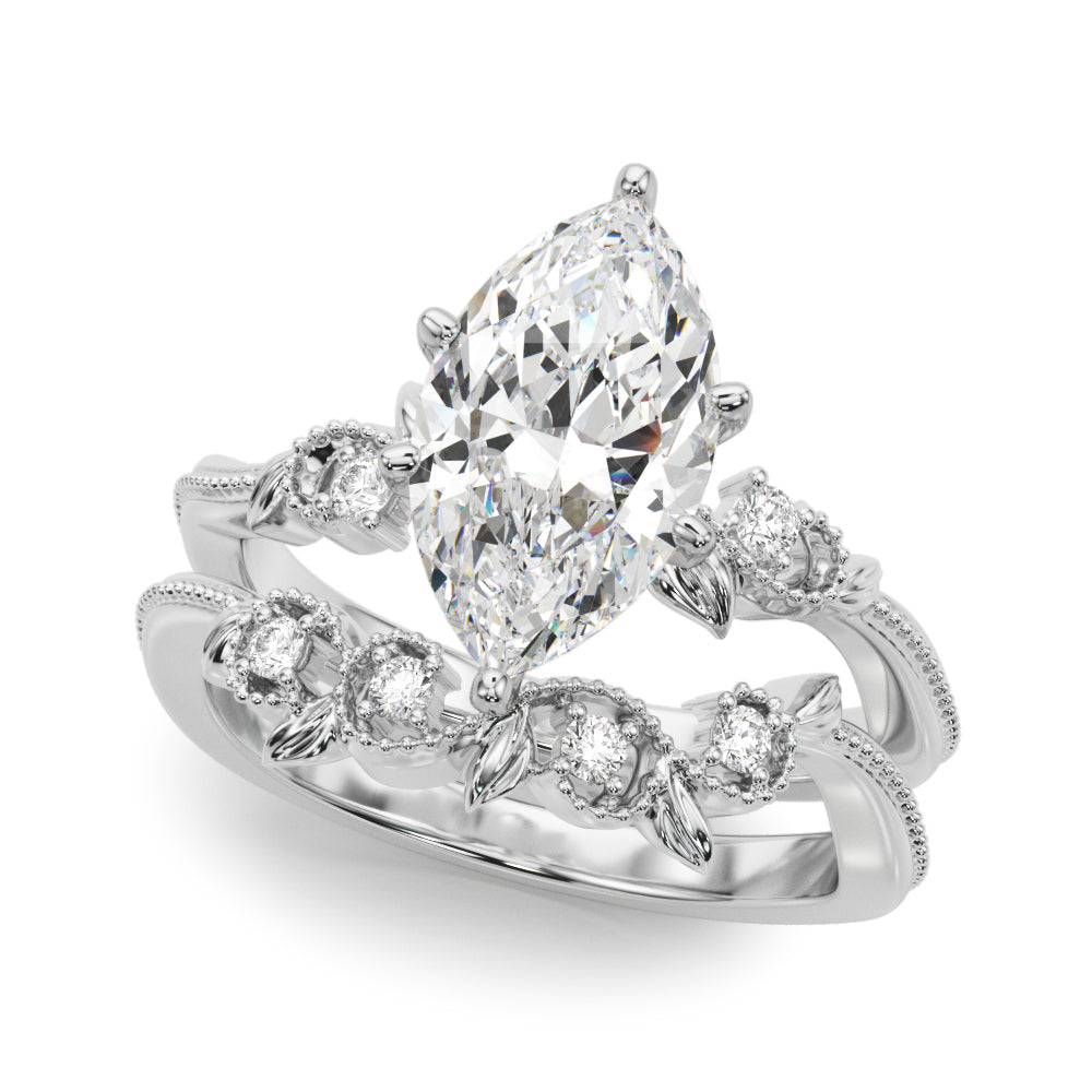 Round Nature Inspired Lab Grown Diamond Engagement Ring - VS1 D/E/F | 14K & 18K Gold | 14K Yellow Gold | Round Lab Diamond | Picasso Gold & Diamond Chicago