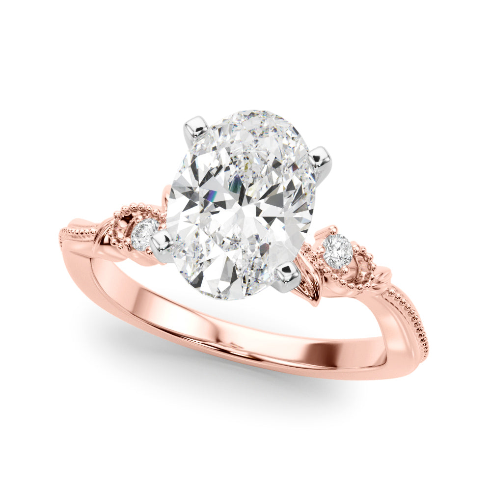 Round Nature Inspired Lab Grown Diamond Engagement Ring - VS1 D/E/F | 14K & 18K Gold | 18K Rose Gold | Round Lab Diamond | Picasso Gold & Diamond Chicago