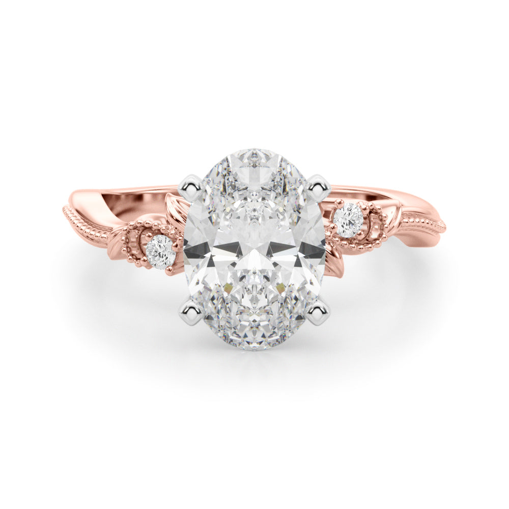 Round Nature Inspired Lab Grown Diamond Engagement Ring - VS1 D/E/F | 14K & 18K Gold | Lab Grown Diamond Engagement Ring | Picasso Gold & Diamond | Chicago