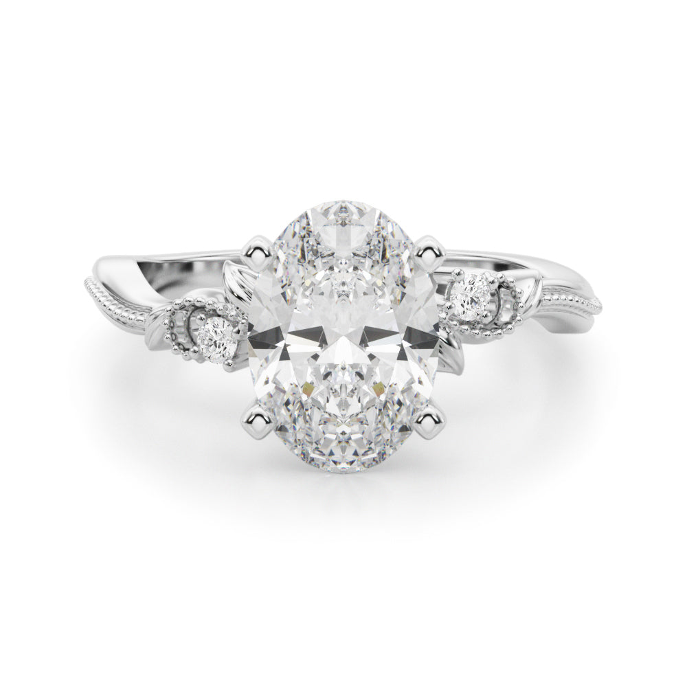 Round Nature Inspired Lab Grown Diamond Engagement Ring - VS1 D/E/F | 14K & 18K Gold | Lab Grown Diamond Engagement Ring | Picasso Gold & Diamond | Chicago