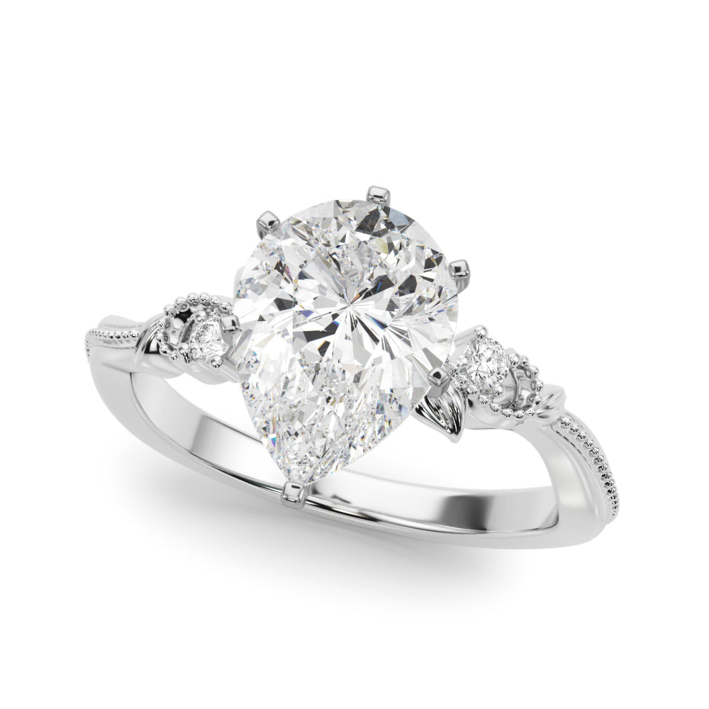 Round Nature Inspired Lab Grown Diamond Engagement Ring - VS1 D/E/F | 14K & 18K Gold | 14K White Gold | Round Lab Diamond | Picasso Gold & Diamond Chicago