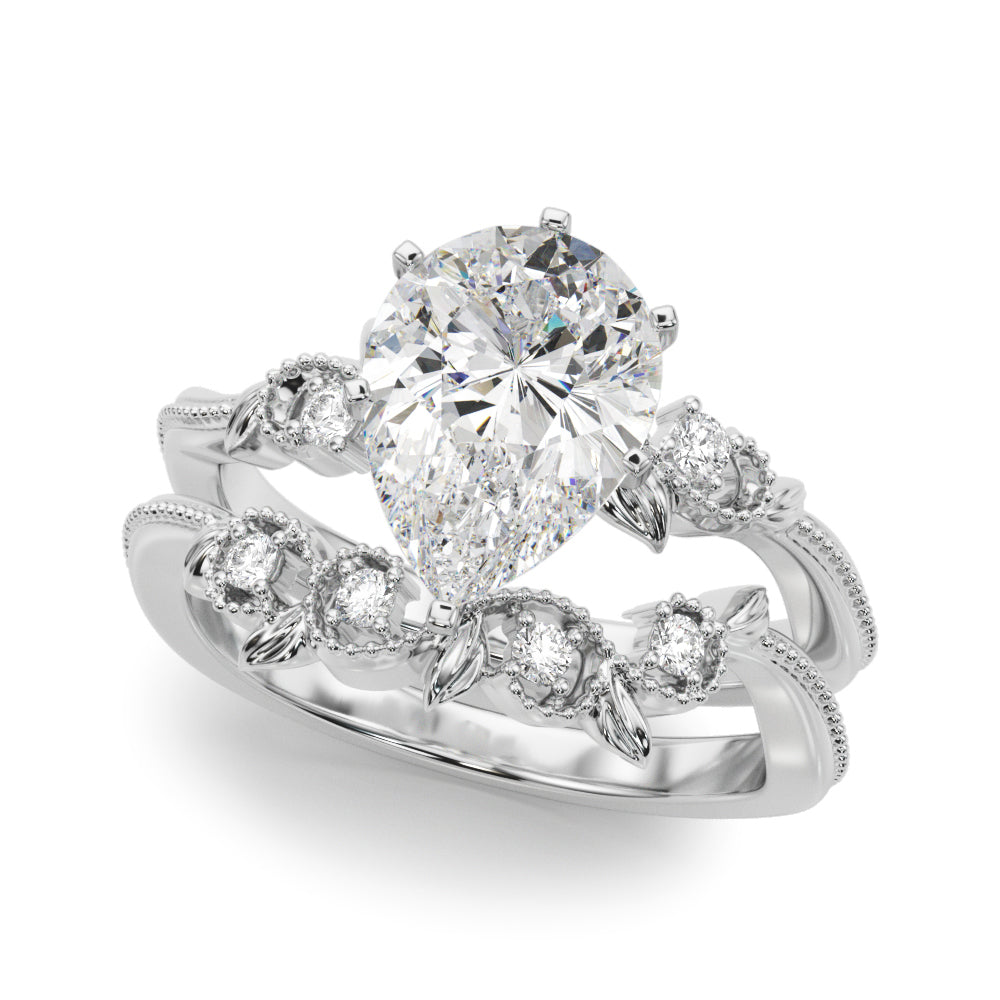Round Nature Inspired Lab Grown Diamond Engagement Ring - VS1 D/E/F | 14K & 18K Gold | 14K Rose Gold | Round Lab Diamond | Picasso Gold & Diamond Chicago
