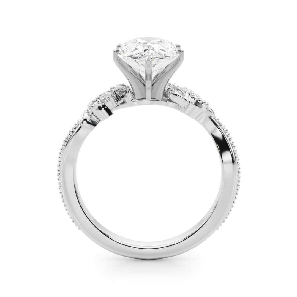 Round Nature Inspired Lab Grown Diamond Engagement Ring - VS1 D/E/F | 14K & 18K Gold | 18K Yellow Gold | Round Lab Diamond | Picasso Gold & Diamond Chicago