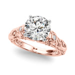 Round Nature Inspired Lab Grown Diamond Engagement Ring - VS1 D/E/F | 14K & 18K Gold | 14K Yellow Gold | Round Lab Diamond | Picasso Gold & Diamond Chicago