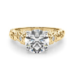 Round Nature Inspired Lab Grown Diamond Engagement Ring - VS1 D/E/F | 14K & 18K Gold | 14K Yellow Gold | Round Lab Diamond | Picasso Gold & Diamond Chicago