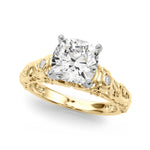 Round Nature Inspired Lab Grown Diamond Engagement Ring - VS1 D/E/F | 14K & 18K Gold | 18K White Gold | Round Lab Diamond | Picasso Gold & Diamond Chicago