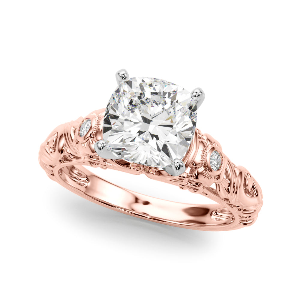 Round Nature Inspired Lab Grown Diamond Engagement Ring - VS1 D/E/F | 14K & 18K Gold | 18K White Gold | Round Lab Diamond | Picasso Gold & Diamond Chicago