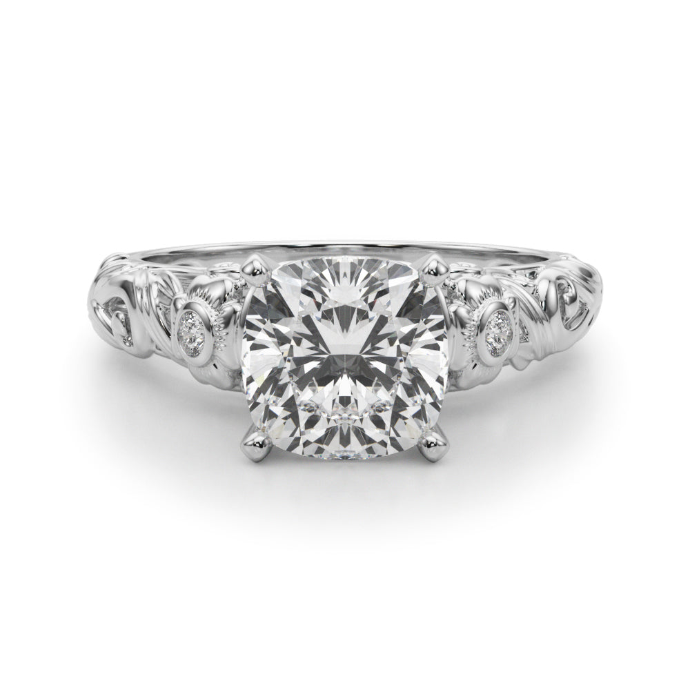 Round Nature Inspired Lab Grown Diamond Engagement Ring - VS1 D/E/F | 14K & 18K Gold | 18K Yellow Gold | Round Lab Diamond | Picasso Gold & Diamond Chicago