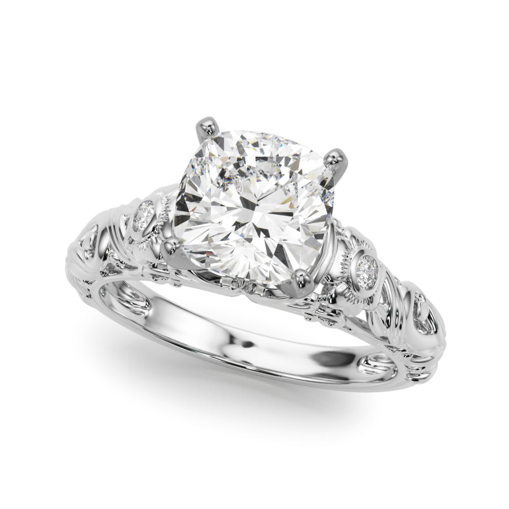 Round Nature Inspired Lab Grown Diamond Engagement Ring - VS1 D/E/F | 14K & 18K Gold | 18K Rose Gold | Round Lab Diamond | Picasso Gold & Diamond Chicago