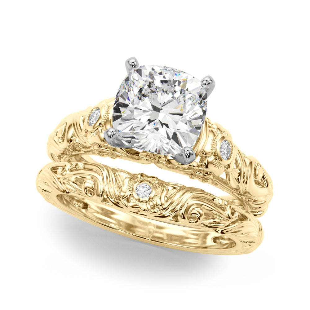 Round Nature Inspired Lab Grown Diamond Engagement Ring - VS1 D/E/F | 14K & 18K Gold | 18K Rose Gold | Round Lab Diamond | Picasso Gold & Diamond Chicago
